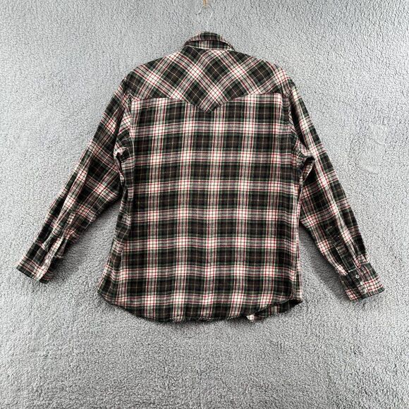 Vintage Wrangler Western Pearl Snap Plaid Rodeo Shirt Blouse Size Large - Picture 3 of 12
